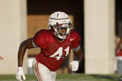 Alabama linebacker Chris Braswell (41) runs drills during Practice at Thomas-Drew Practice Fields in Tuscaloosa, AL on Tuesday, Nov 8, 2022.