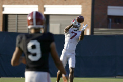 Alabama wide receiver Ja'Corey Brooks (7) makes a catch during Practice at Thomas-Drew Practice Fields in Tuscaloosa, AL on Tuesday, Nov 8, 2022.