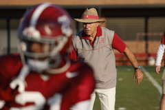 Alabama Head Coach Nick Saban watches players run drills during Practice at Thomas-Drew Practice Fields in Tuscaloosa, AL on Tuesday, Nov 8, 2022.
