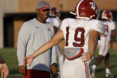 Alabama Assistant Head Coach of Offense / Wide Receivers Holmon Wiggins watches a player during Practice at Thomas-Drew Practice Fields in Tuscaloosa, AL on Tuesday, Nov 8, 2022.