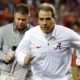 Nick Saban runs off the field in 2017 College Football Playoff title game versus Clemson