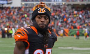 Dre Kirkpatrick looks on from the sideline in a 2016 game for Bengals versus Steelers