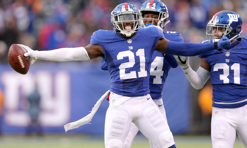 Landon Collins (#21) makes game-ending interception for Giants in 2016 matchup against Bears
