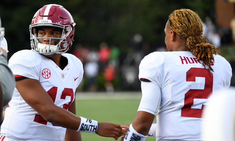 Former Alabama teammates Jalen Hurts, Tua Tagovailoa face off on