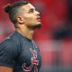 Minkah Fitzpatrick in warmups for Alabama prior to 2018 CFP National Championship Game