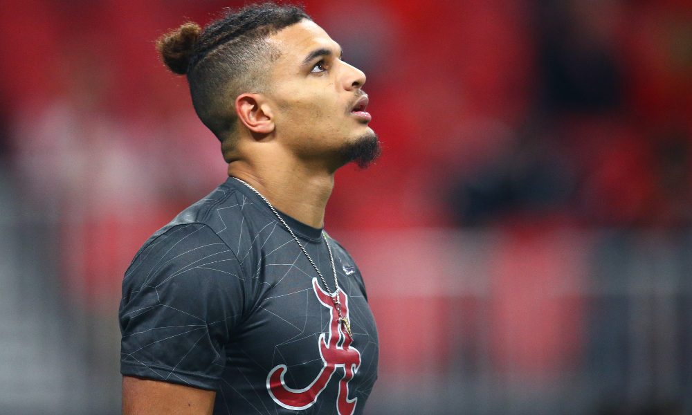 Minkah Fitzpatrick in warmups for Alabama prior to 2018 CFP National Championship Game