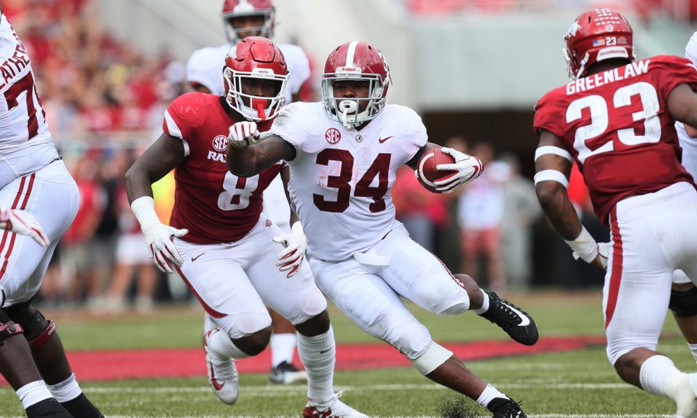 Damien Harris provided balance for UA in win over Arkansas