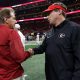 Nick Saban and Kirby Smart shake hands at 2018 CFP National Championship Game