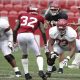 Evan Neal blocking at Alabama