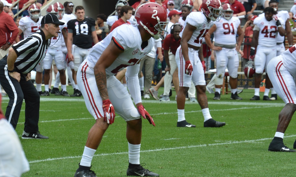 Patrick Surtain II stares in the backfield