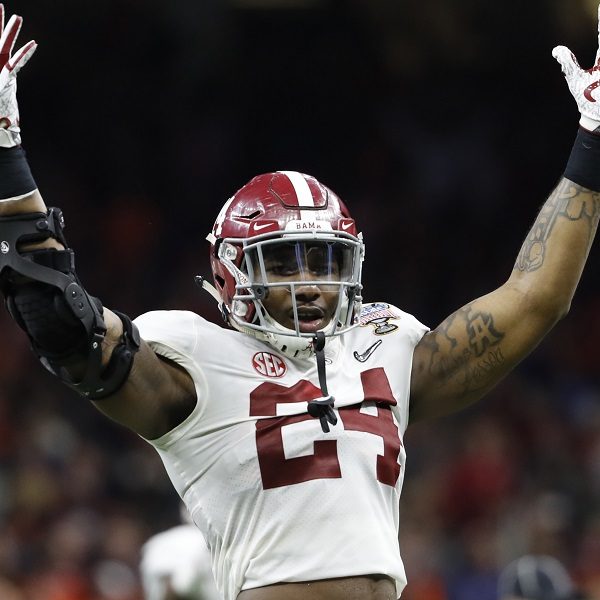 Terrell Lewis celebrating a play in the 2018 Sugar Bowl