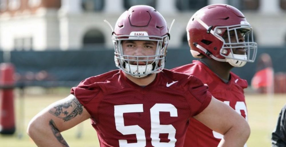 Antonio Alfano staring at Alabama practice