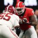 Deonte Brown blocking a Georgia DL in 2018 SEC Championship Game