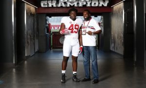 Tunmise Adeleye poses pictures with his father during Alabama visit