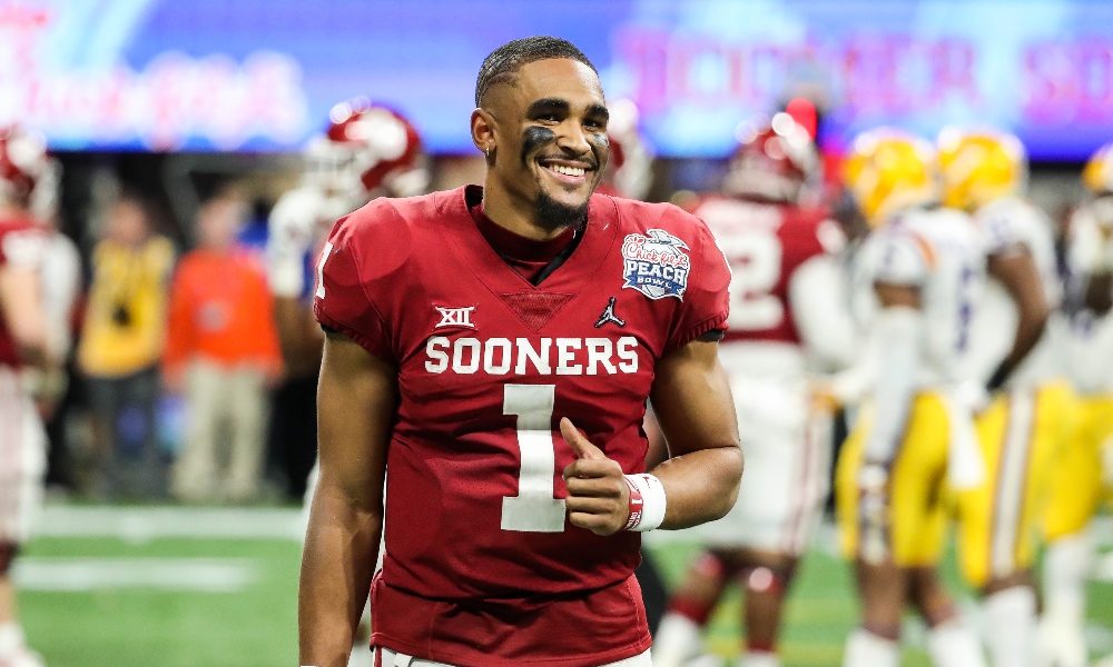 Jalen Hurts shares photo wearing No. 1 Oklahoma jersey