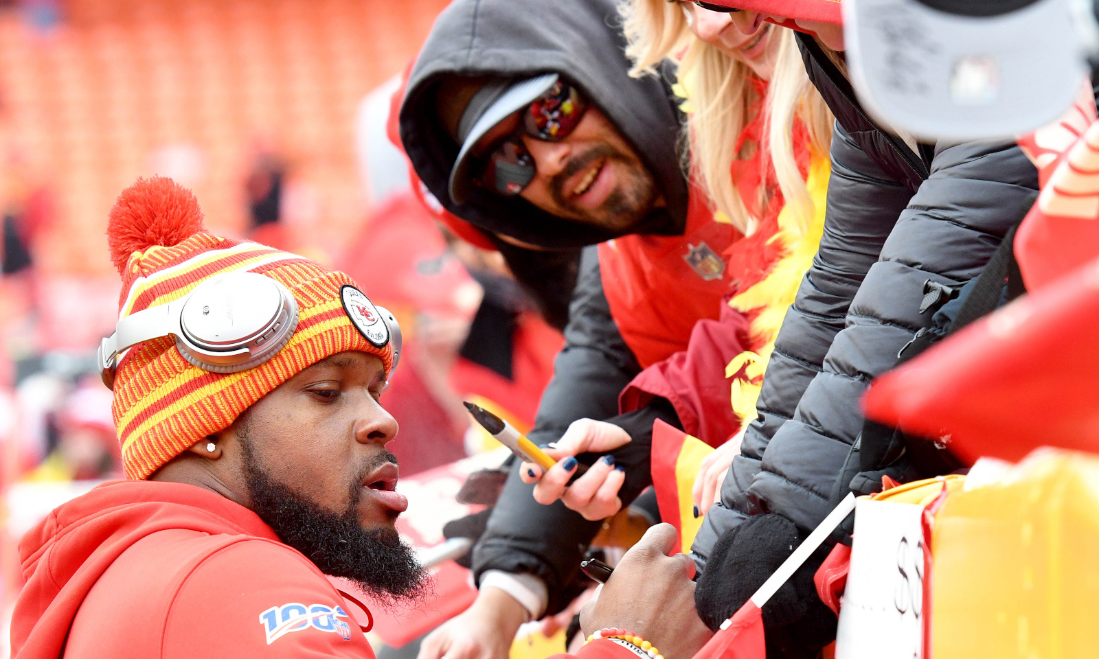 Kansas City Chiefs On Field Kids Red Beanie Hat