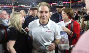 Nick Saban smiling