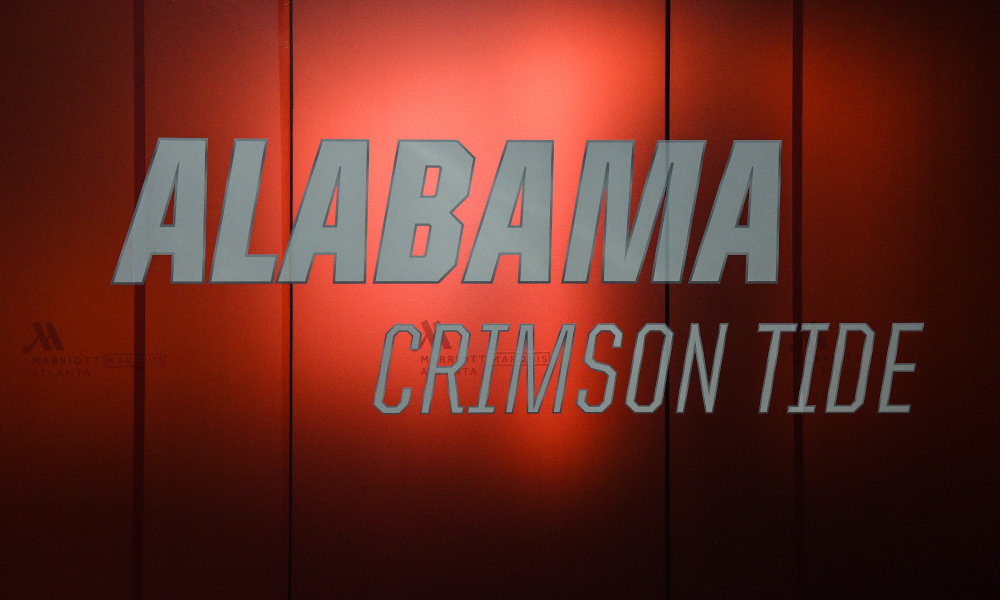 Alabama football logo at Atlanta Marriott Marquis Hotel prior to 2018 CFP title game versus Georgia