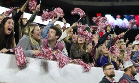 Fans in the student section of Bryant-Denny Stadium against Tennessee