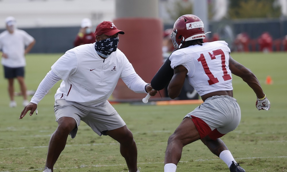 Jaylen Waddle at day 4 of Alabama football fall camp