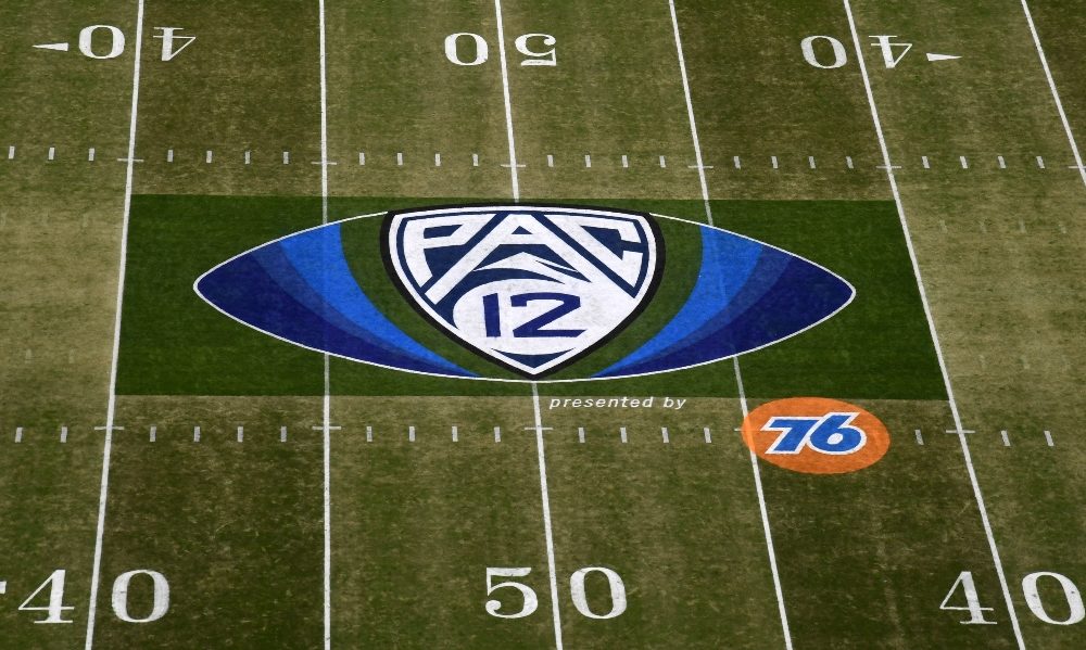 Mid-field Pac-12 logo from conference championship game