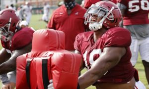 Labryan Ray at Alabama football fall camp day 6