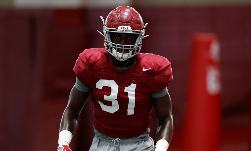 William Anderson, Alabama OLB, going through drills at fall camp