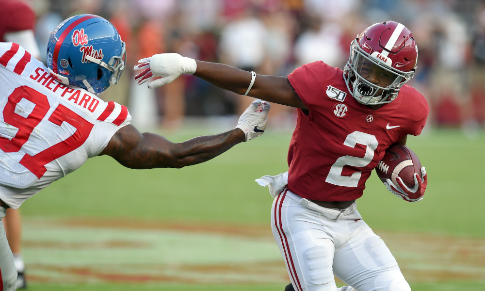 Keilan Robinson evades Mississippi defender in 2019 game at Bryant-Denny Stadium