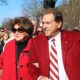 Nick Saban and Miss Terry wave to fans during national championship parade