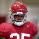 Shane Lee looks at camera during Alabama fall practice