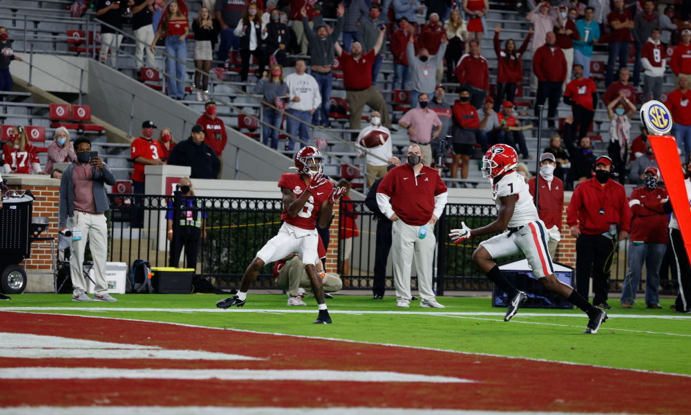 DeVonta Smith with a touchdown catch versus Georgia