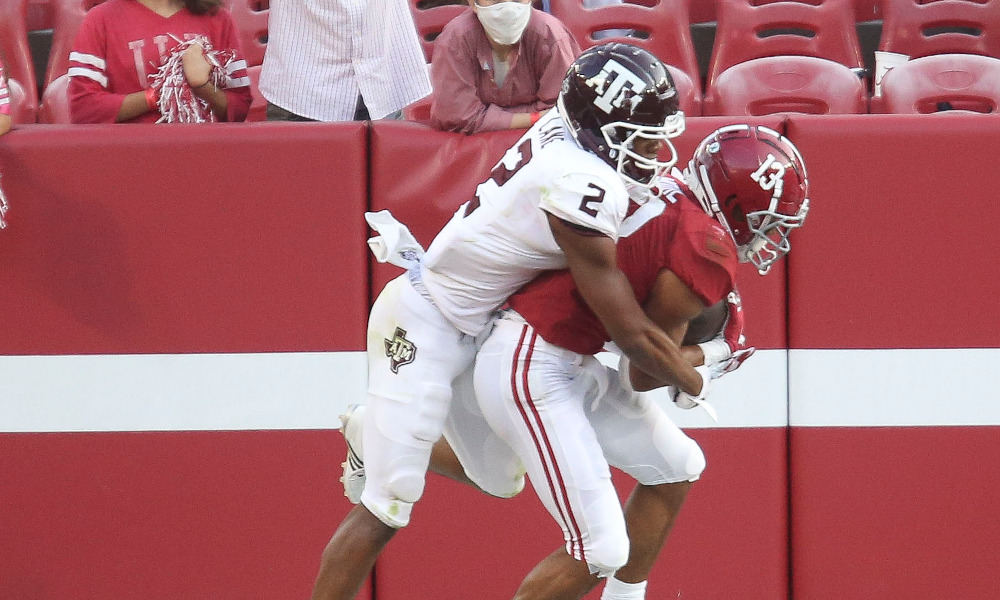 Malachi Moore recorded his first career interception for Alabama versus Texas A&M in 2020