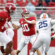Mac Jones throws a pass versus Auburn in 85th Iron Bowl