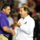 Nick Saban and Ed Orgeron talk before the Alabama LSU game