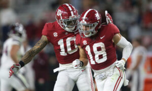 Slade Bolden and Ale Kaho celebrate on special teams versus Miss. State