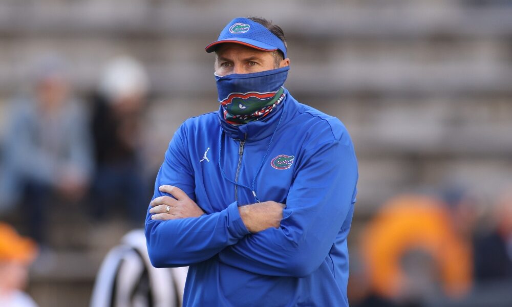 Dan Mullen watches his team against Tennessee