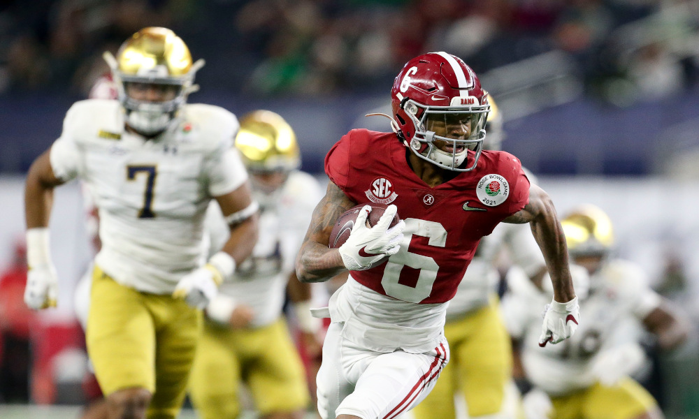 DeVonta Smith with a catch and run for a touchdown in Rose Bowl versus Notre Dame