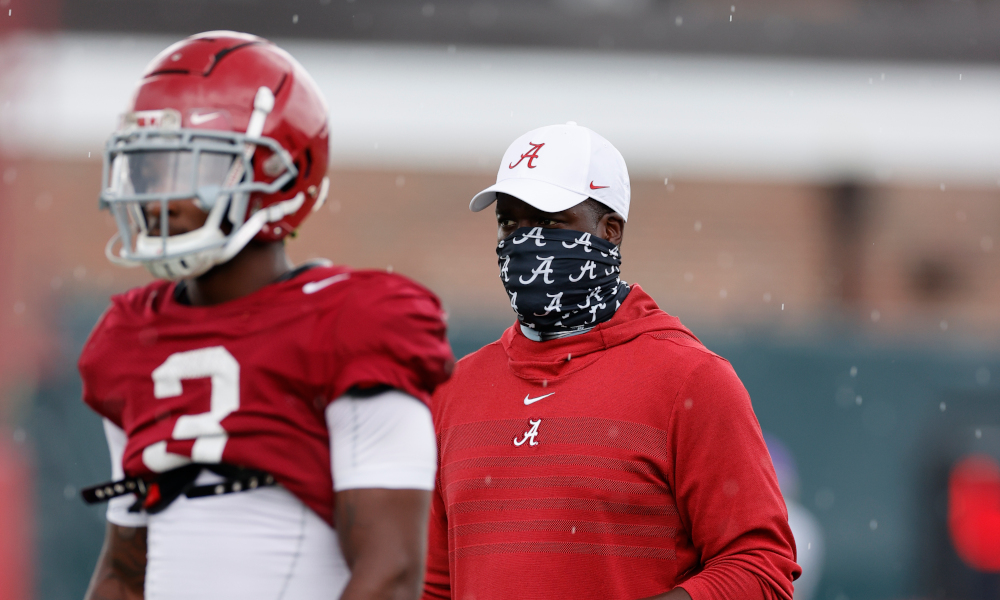 Karl Scott at practice with DB's for Alabama