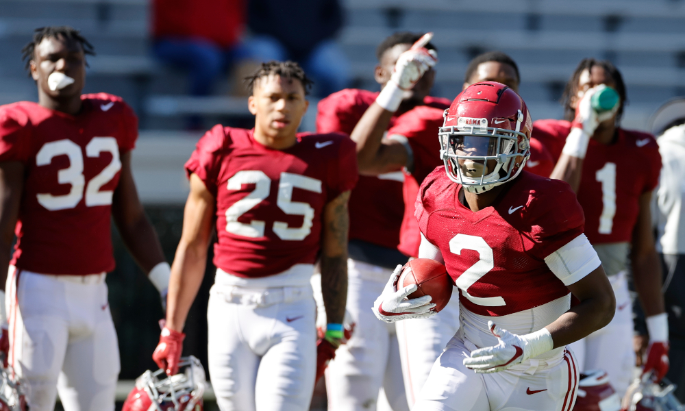 DeMarcco Hellams during Alabama's spring scrimmage