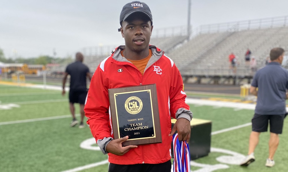 Rueben Owens poses for picture at track meet