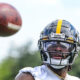 Najee Harris with a catch for the Steelers in rookie minicamp