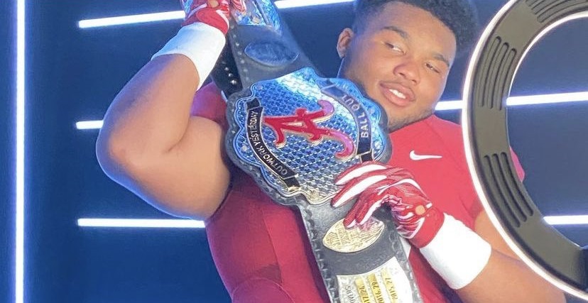 Fitzgerald West poses for picture with Alabama belt