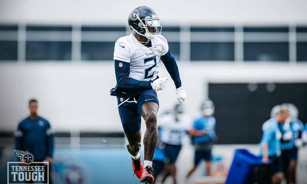 Julio Jones (No. 2) participating in OTA for the Titans