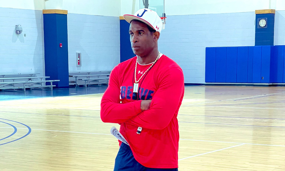 Deion Sanders in his first season as Jackson State's head football coach