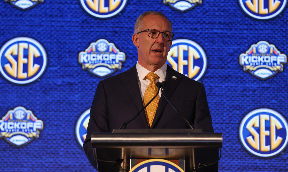 SEC Commissioner Greg Sankey speaks at 2021 media days