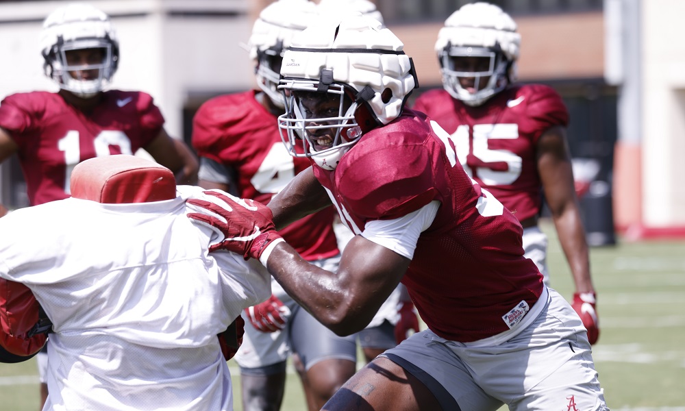 Will Anderson Jr. (No. 31) going through day three of fall camp for Alabama