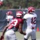 8/9/21 MFB Practice #3 Alabama wide receiver Christian Leary (12) Alabama defensive back Jahquez Robinson (21) Photo by Rodger Champion