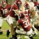 Alabama defense makes a stop in teh backfield against Tennessee