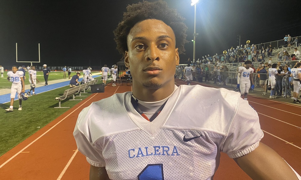 Alabama commit, Kobe Prentice poses for picture after Calera game