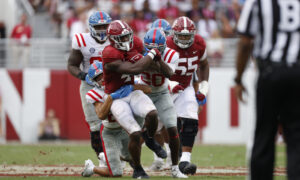 Brian Robinson breaks tackles against Ole Miss